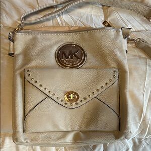 Michael Kors Beige Crossbody Bag with Studded Detail